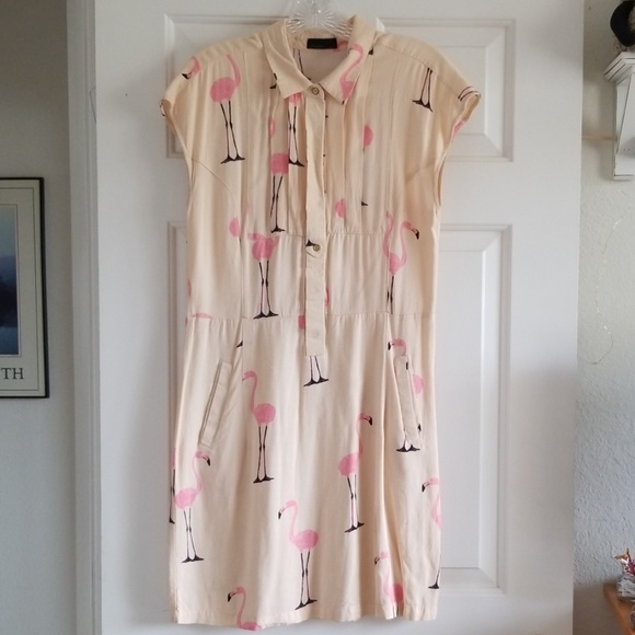 SOLD! Vero Moda pink flamingo dress sz 38 - Picture 3 of 8